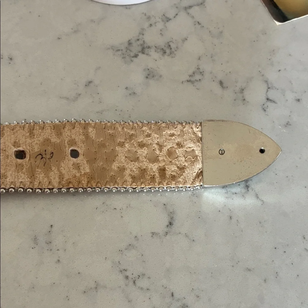 B.B. Simon Silver and Brown Crystal Belt - Picture 6 of 6